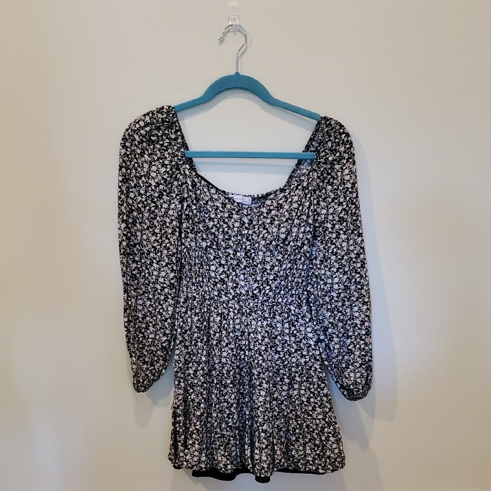 Floral Mini Long Sleeve Dress